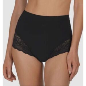 NWT Natori Thong Intimates High Rise Plush Black Lace Size S